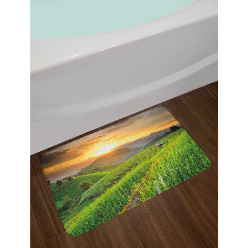 Green Farm Landscape Bath Mat