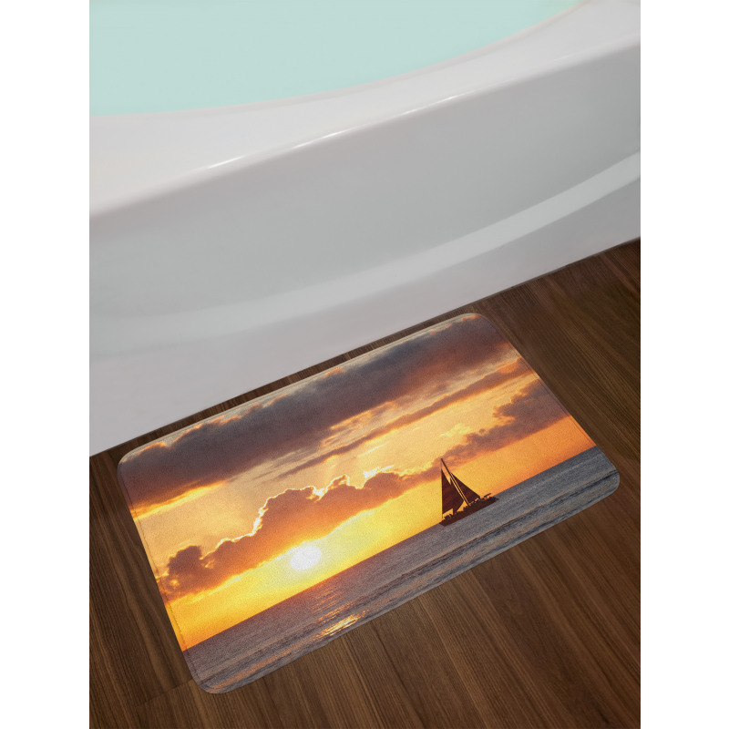 Boat in Sewith Sunset Bath Mat