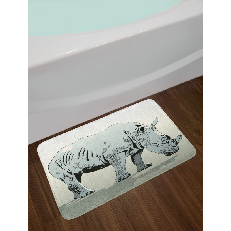 Rhinoceros Art Bath Mat