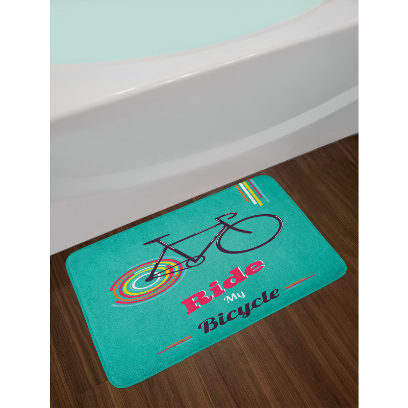 Retro Bicycle Design Bath Mat