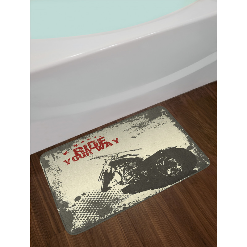 Adventure with Motorcycle Bath Mat