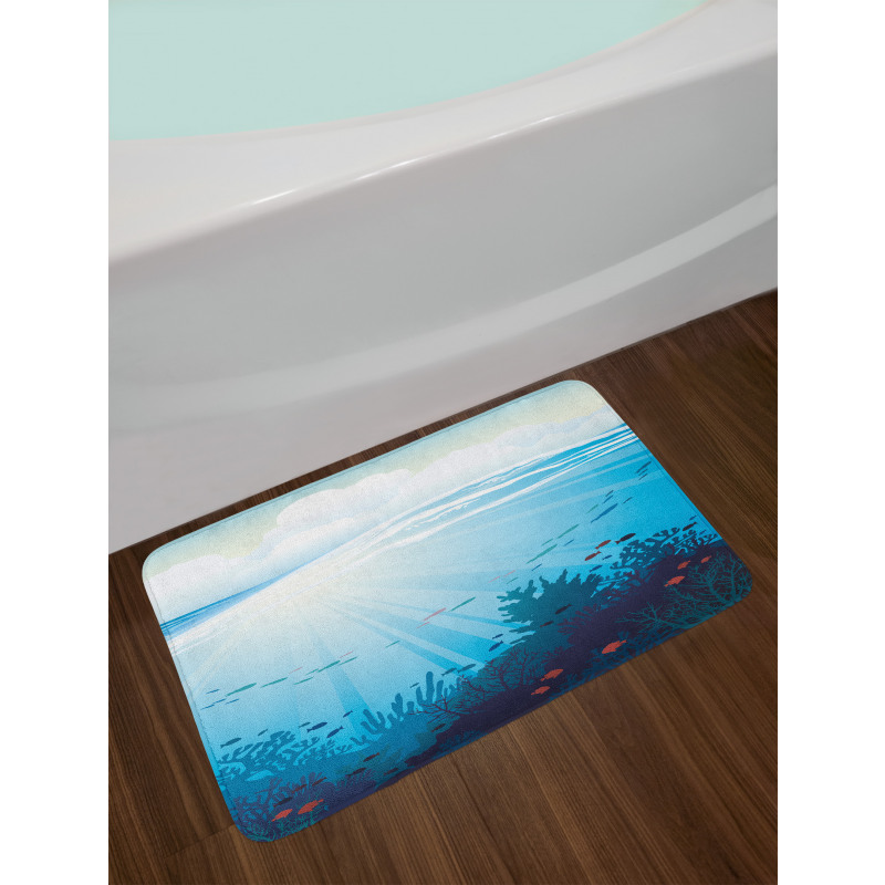 Fish Aquarium Coral Reefs Bath Mat