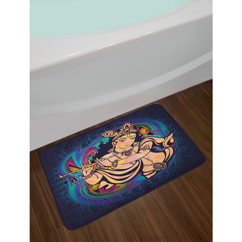 Traditional Woman Figure Bath Mat