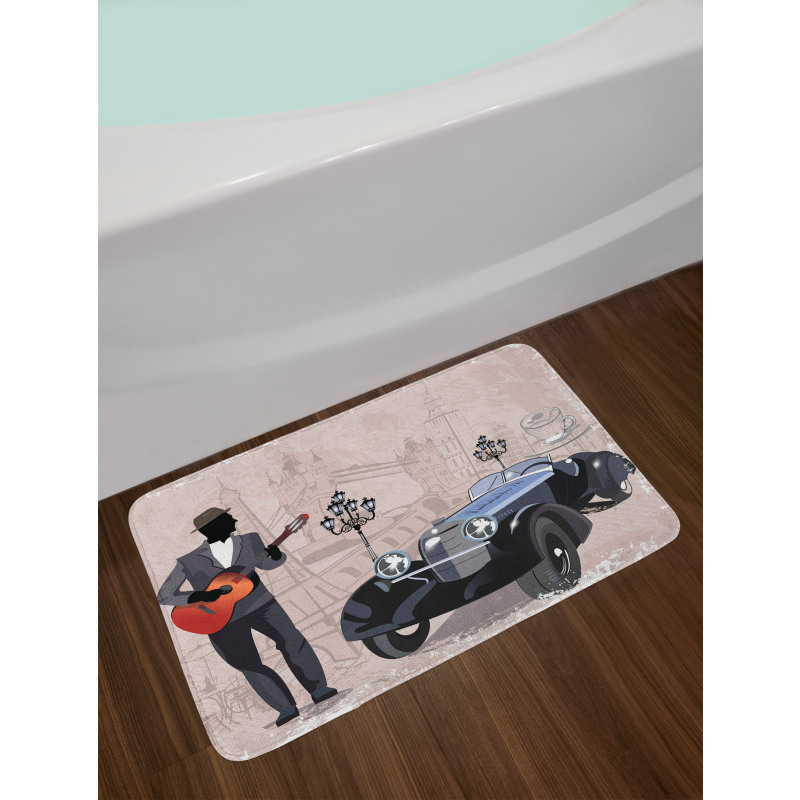 London and Paris Streets Bath Mat