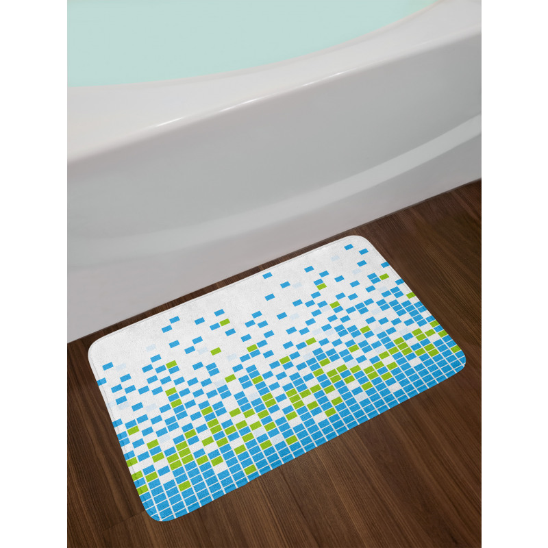 Mosaic Grid Pixel Art Bath Mat