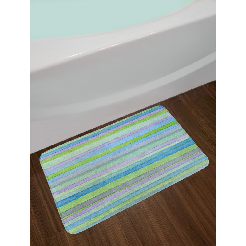 Watercolor Stripes Artwork Bath Mat