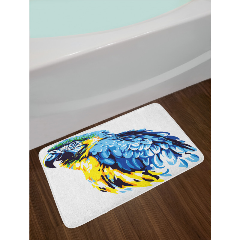 Exotic Parrot Painting Bath Mat