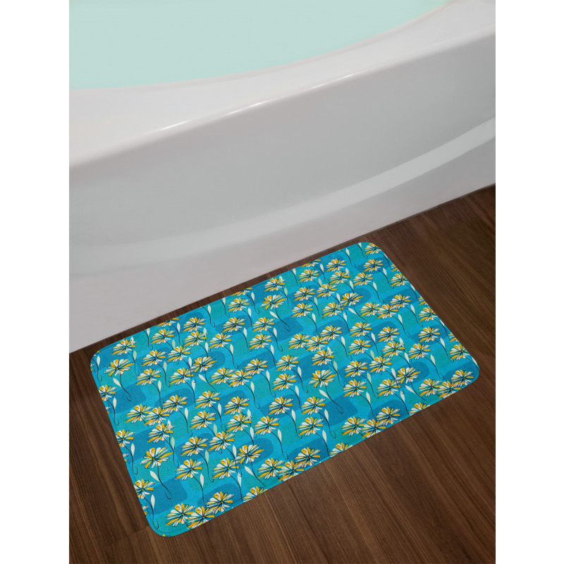 Sketchy Garden Flowers Bath Mat