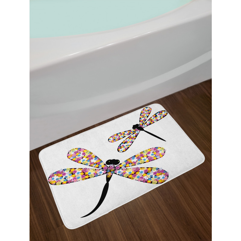 Dragonflies Black Body Bath Mat