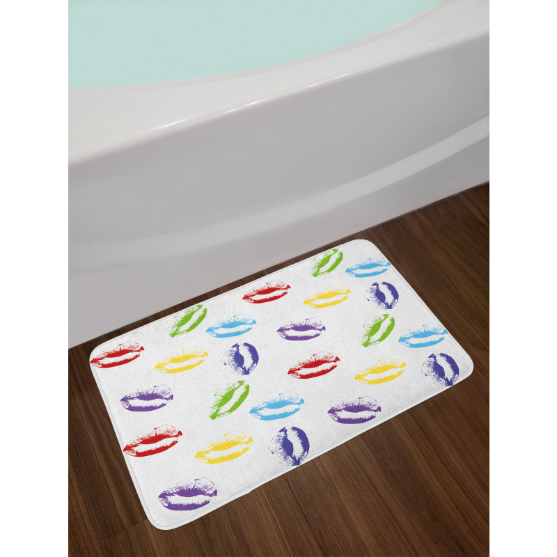 Seductive Lips Kisses Art Bath Mat