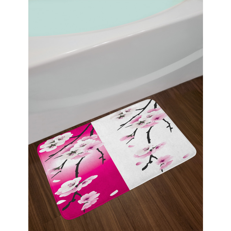 Apricot Flowers Blooms Bath Mat