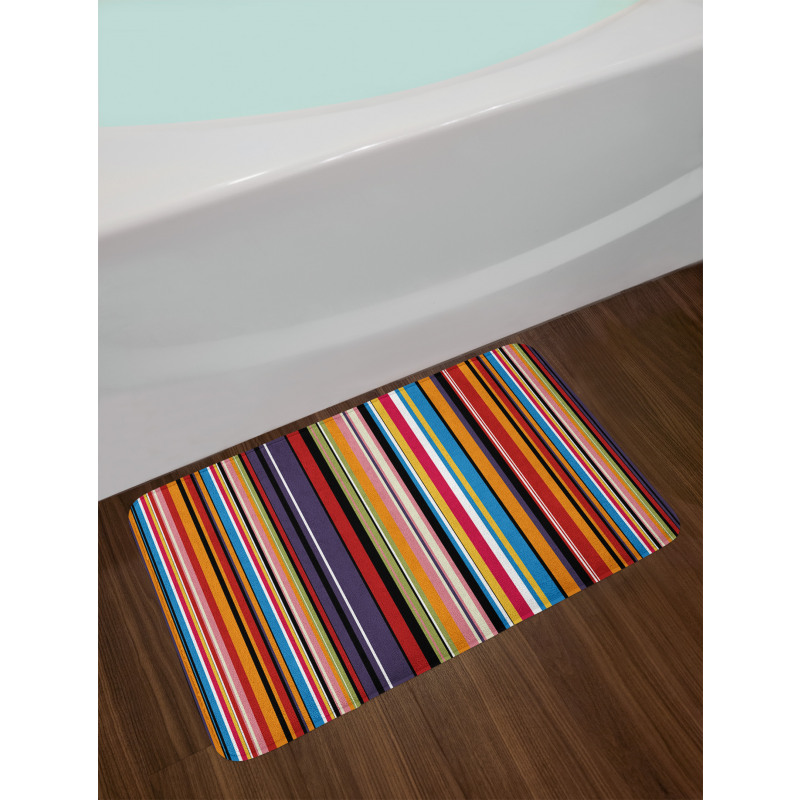 Vibrant Colors Striped Bath Mat