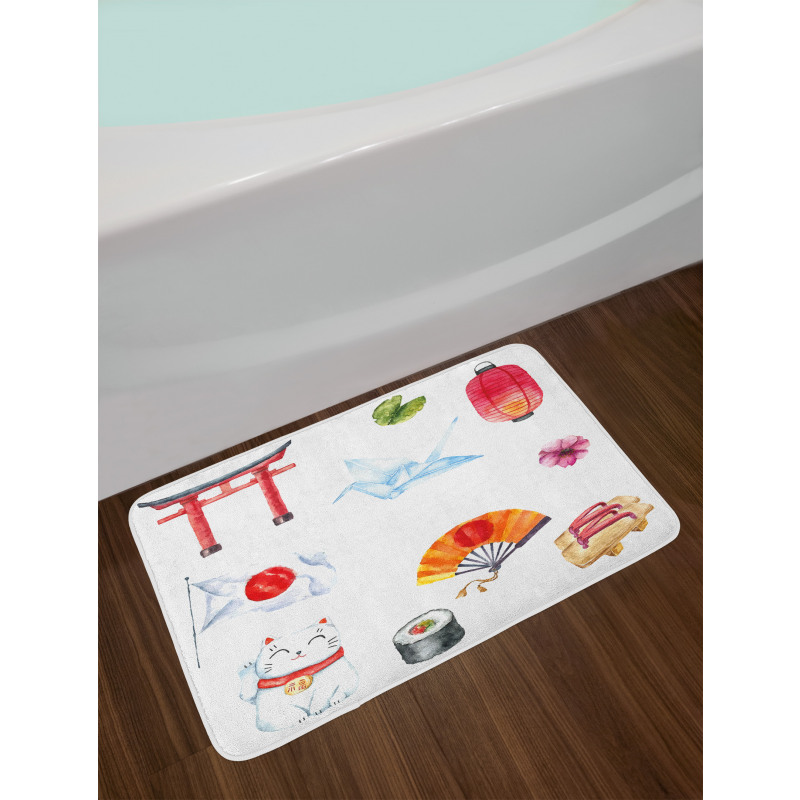 Watercolors Torii Gate Bath Mat