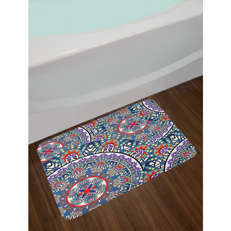 Circular Floral Bath Mat