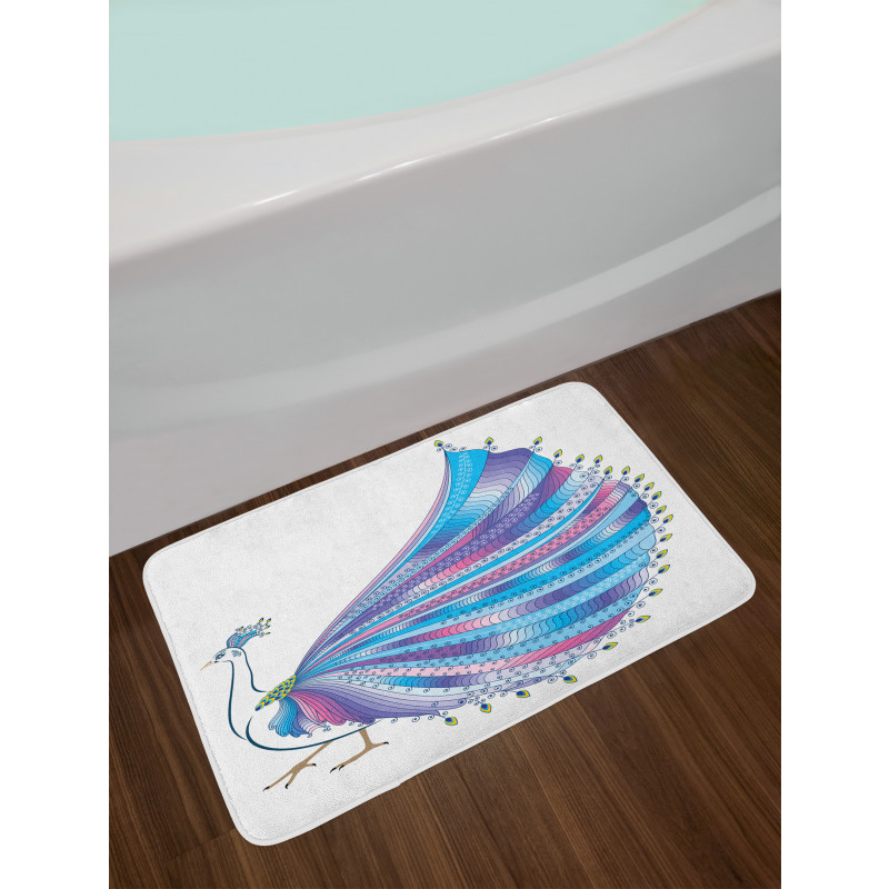 Stylized Peacock Feather Bath Mat