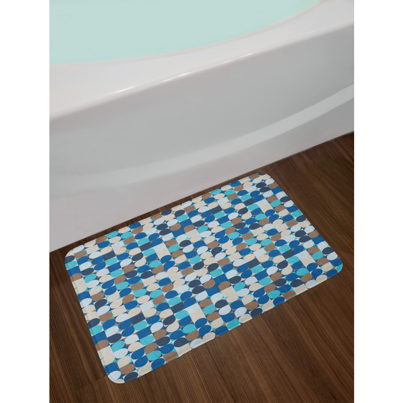 Pastel Mosaic Pattern Bath Mat