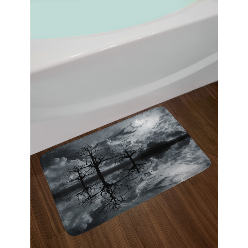 Trees Night Sky Cloud Bath Mat