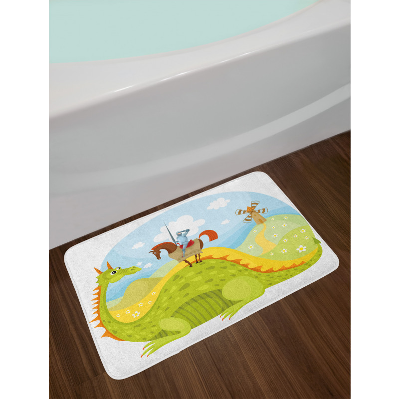 Knight and His Horse Bath Mat