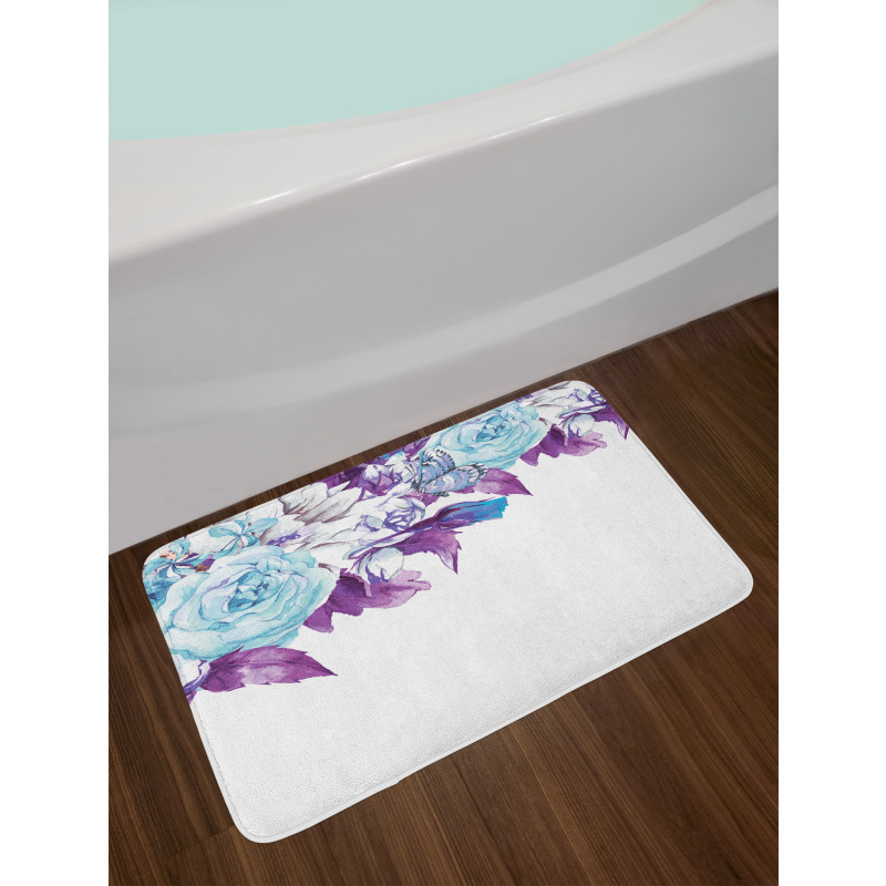 Vintage Flower Petals Bath Mat