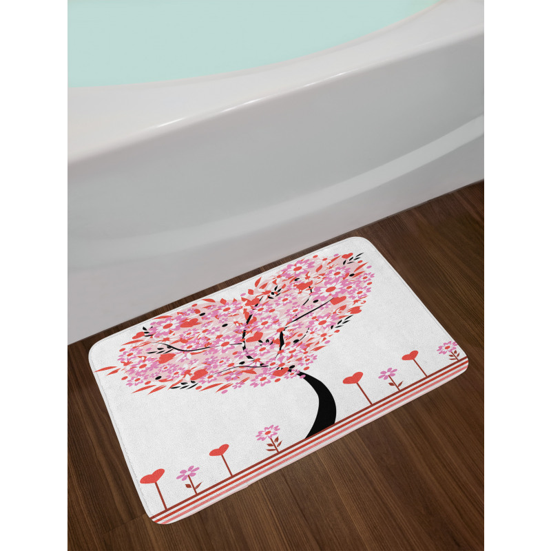 Heart Shaped Tree Bath Mat