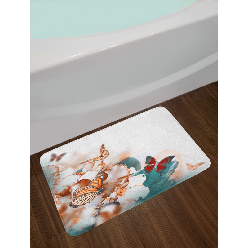 Colorful Butterflies Fly Bath Mat