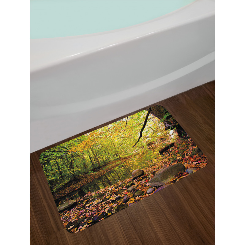 Pine River in Autumn Bath Mat