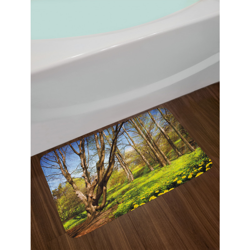 Spring Forest Flowers Bath Mat