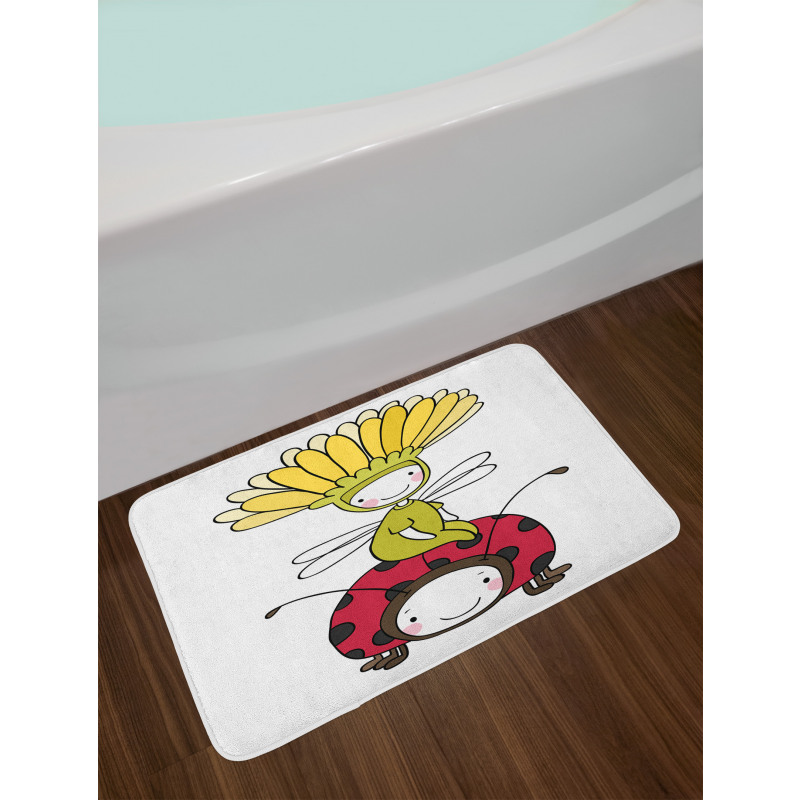 Flower Fairy and Ladybug Bath Mat