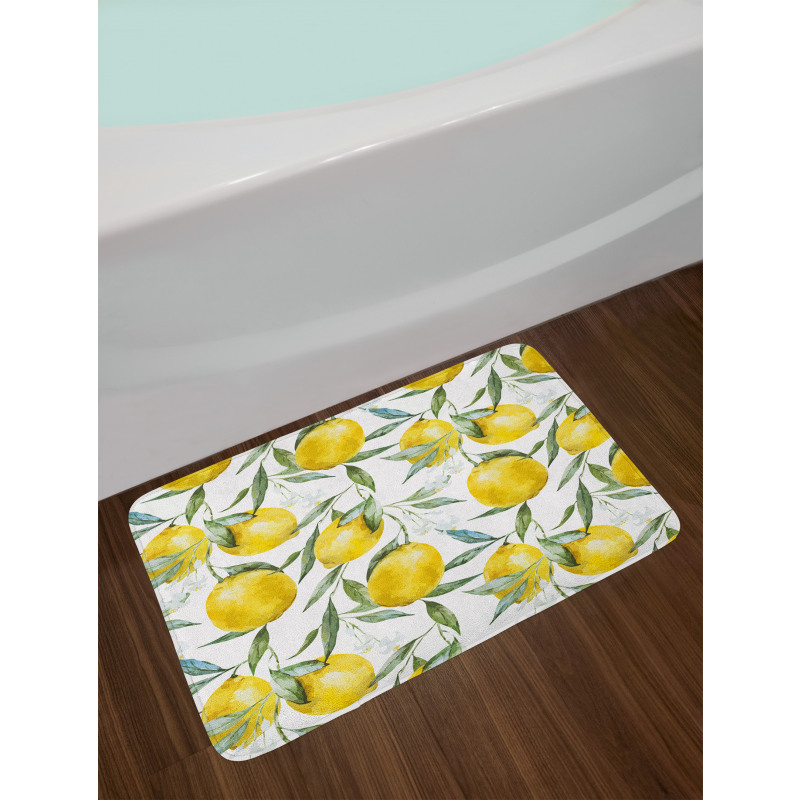 Vibrant Citrus Plants Bath Mat