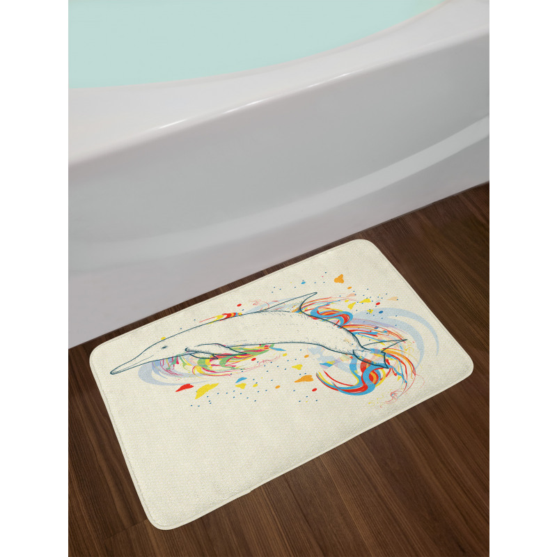 Fish Rainbow Color Bath Mat