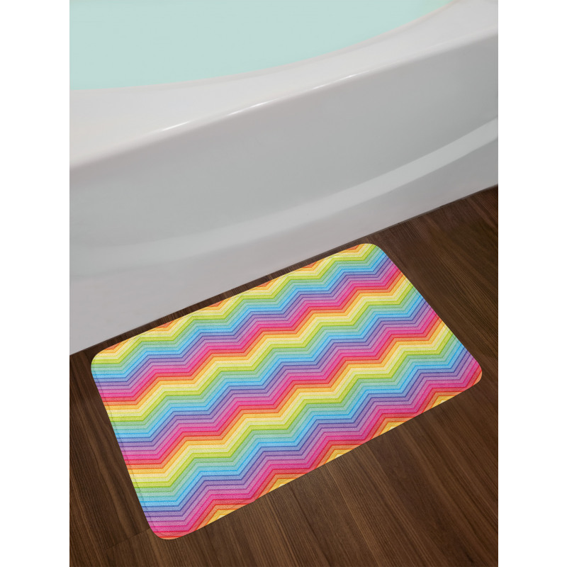 Colorful Vivid Chevron Bath Mat