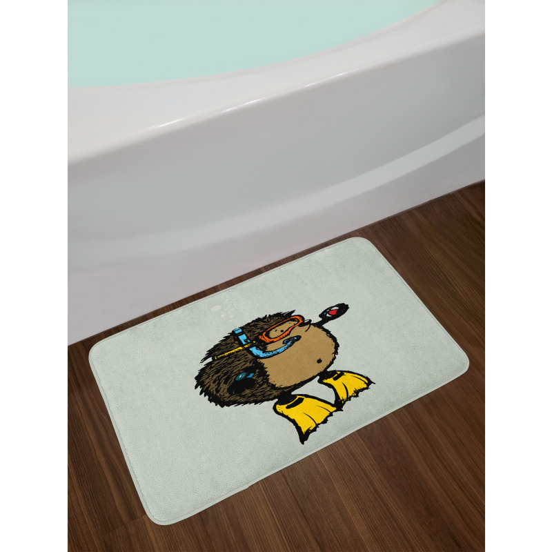 Scuba Diver Hedgehog Bath Mat