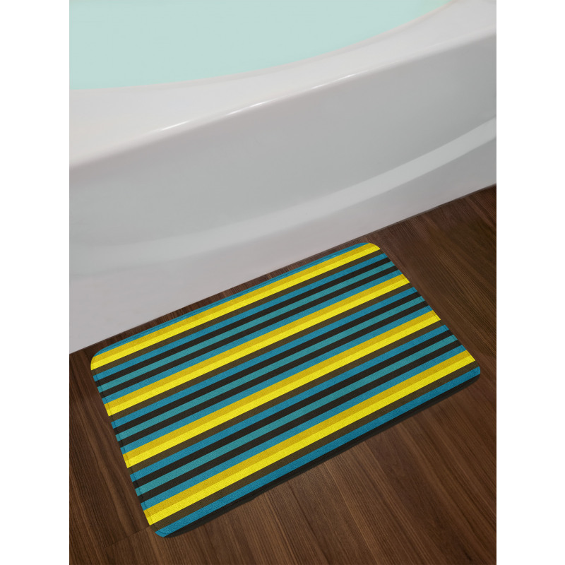 Striped Geometric Pattern Bath Mat