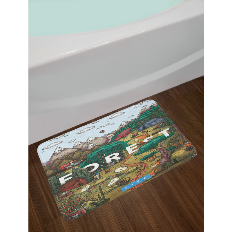 Mountain Range Valley Bath Mat