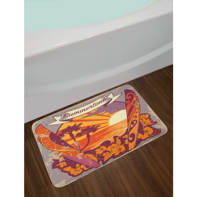 Retro Exotic Summer Bath Mat