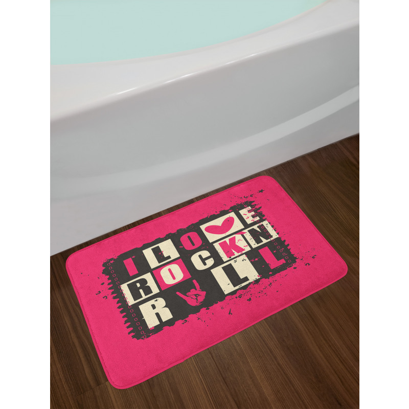 Vintage Letters Grungy Bath Mat