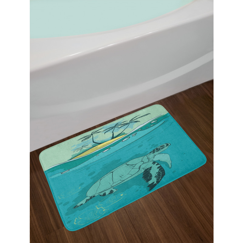 Sea Turtle Exotic Island Bath Mat