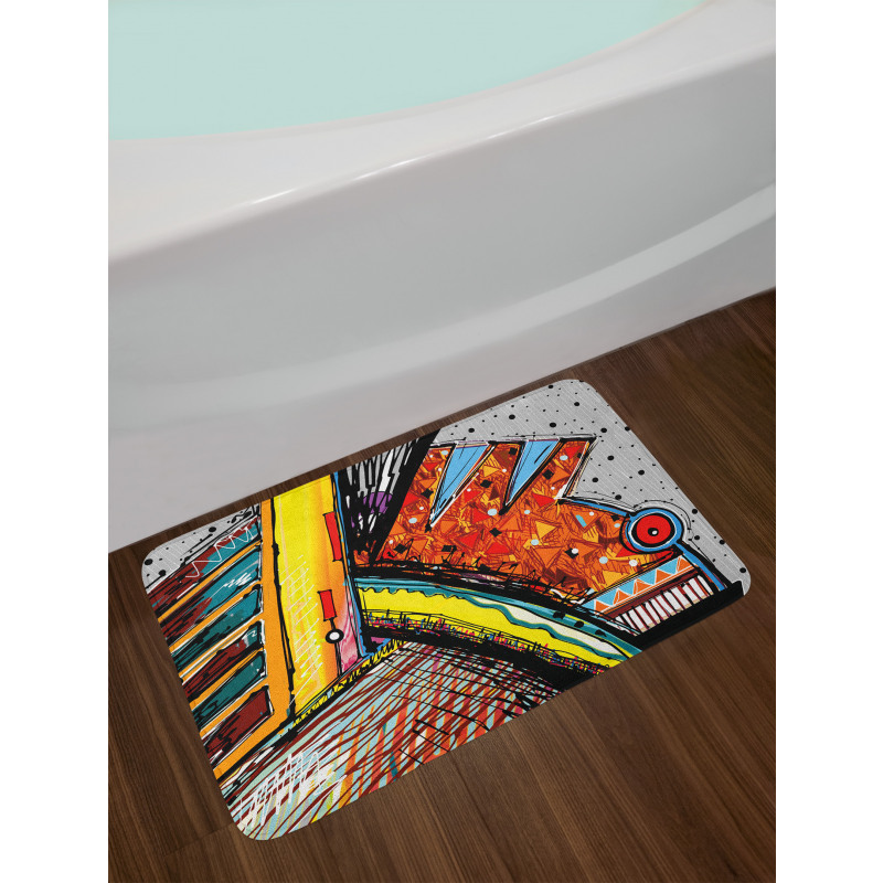 Funky Abstract Music Bath Mat