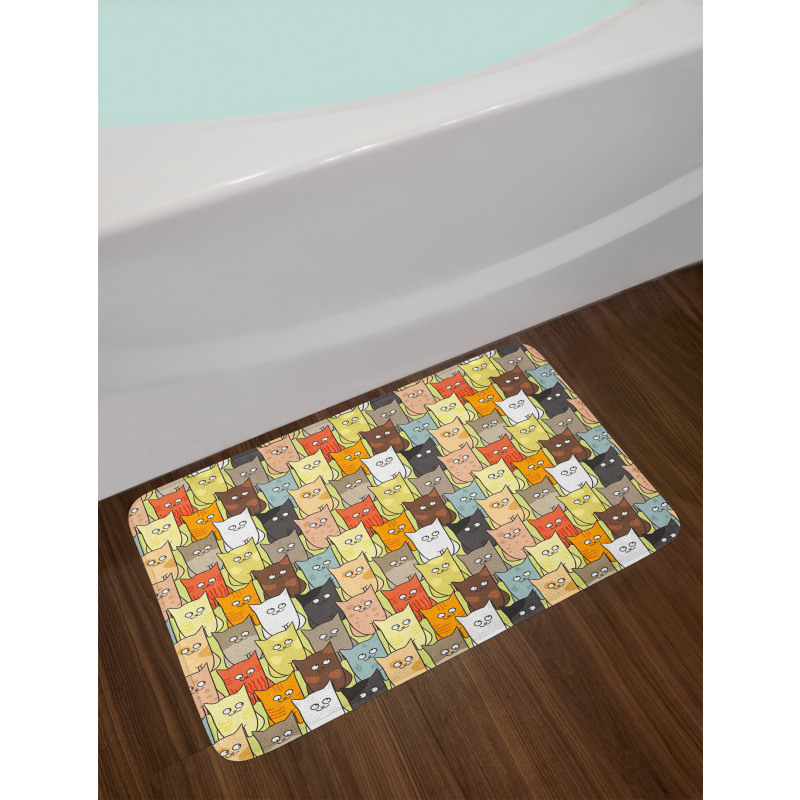 Funny Colored Cartoon Bath Mat