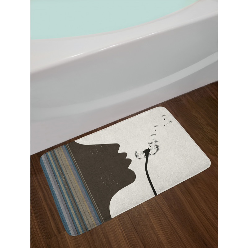 Woman and Dandelion Bath Mat