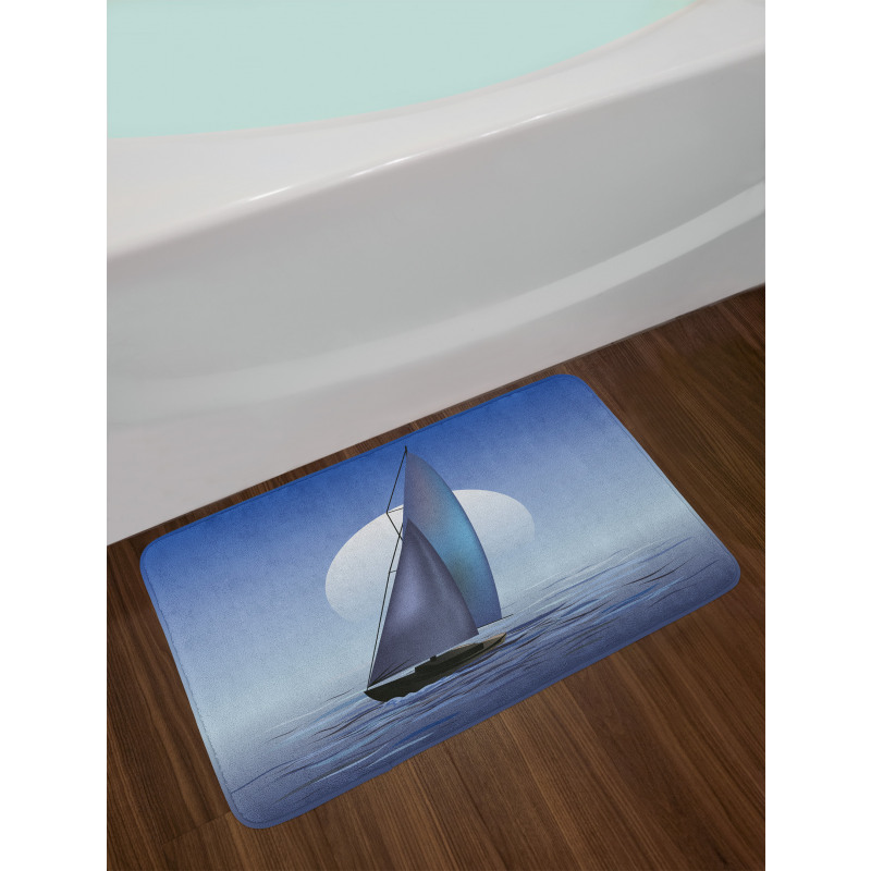 Sail Boat Wavy Serene Bath Mat