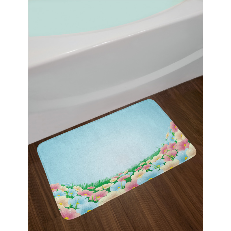 Meadow Daisies Pansies Bath Mat