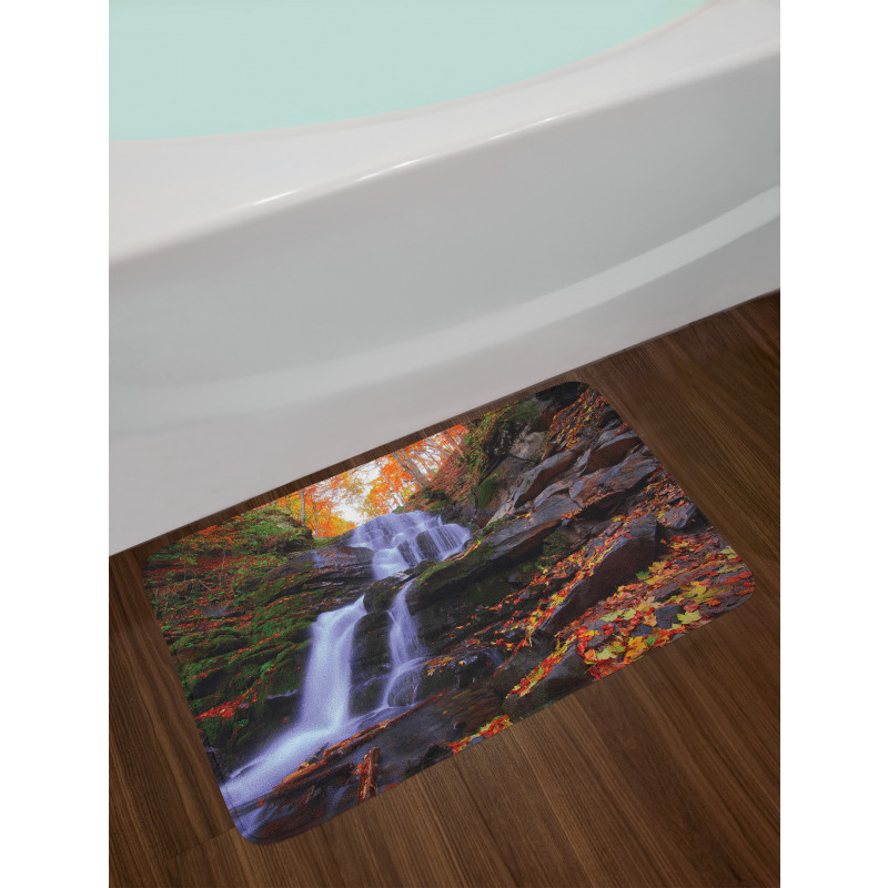 Mountain and Waterfall Bath Mat