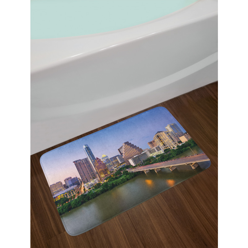 Autin Texas City Bridge Bath Mat