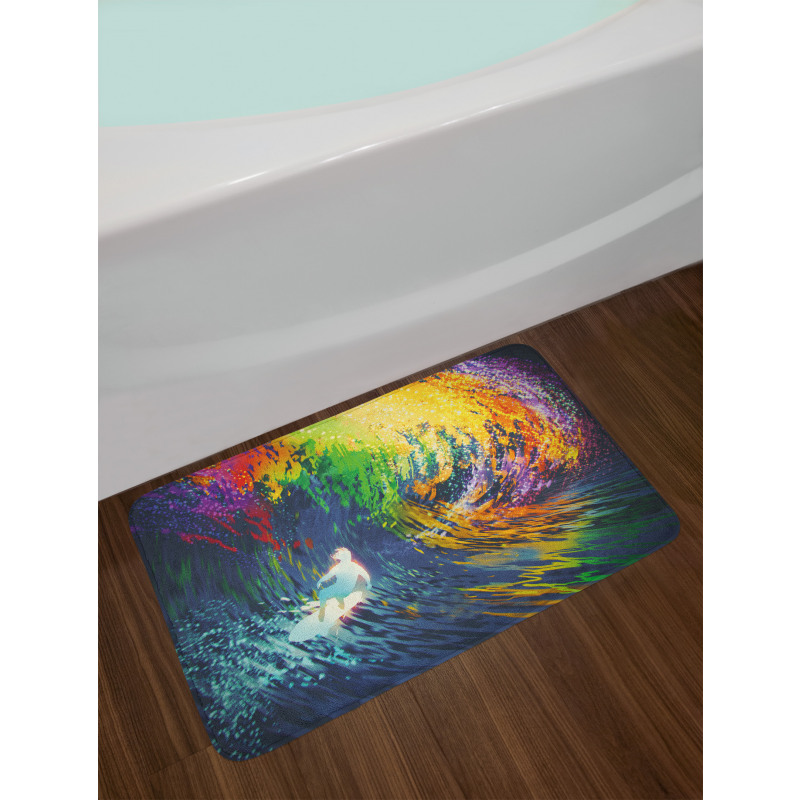 Exotic Surfer on Waves Bath Mat