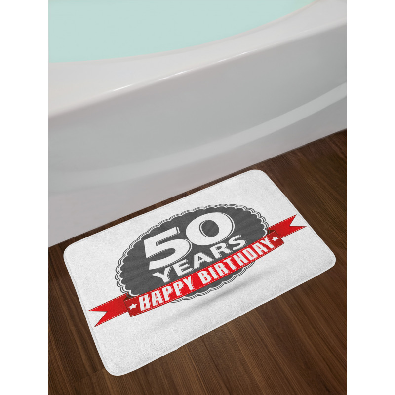 50th Birthday Retro Bath Mat