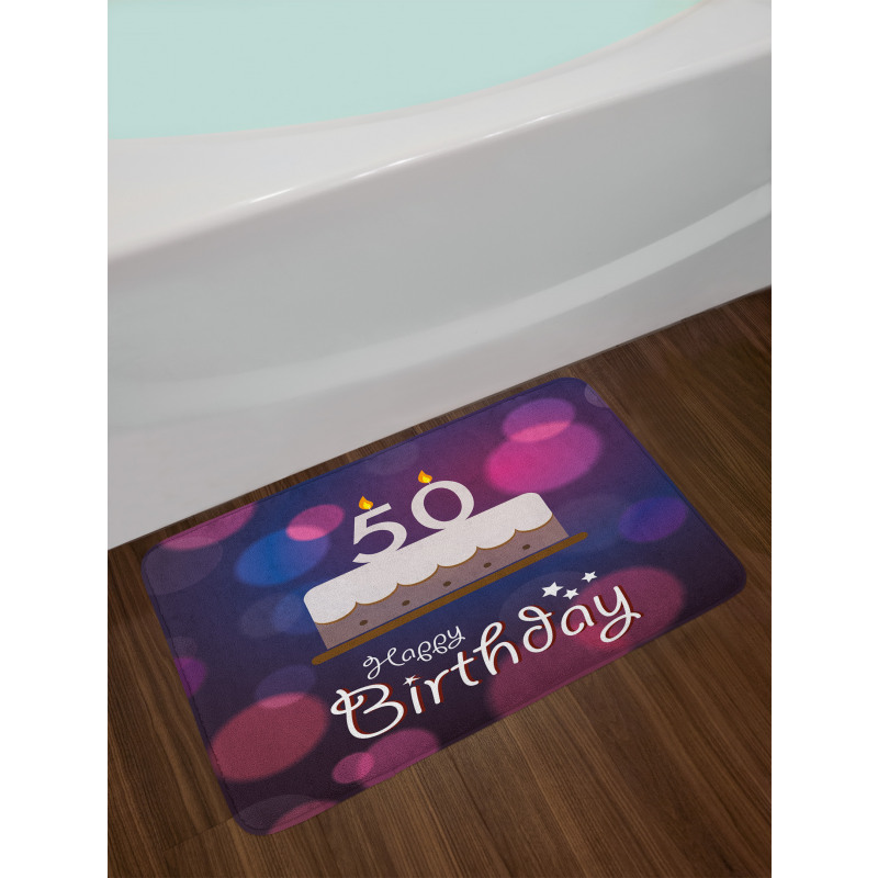 Cake Number Candles Bath Mat