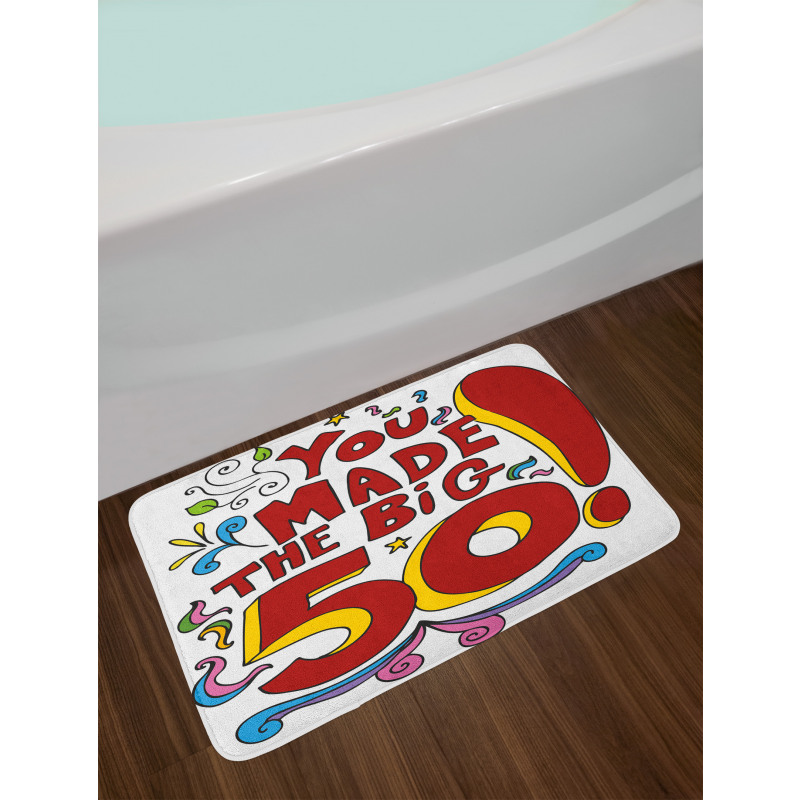 Colorful and Floral Bath Mat