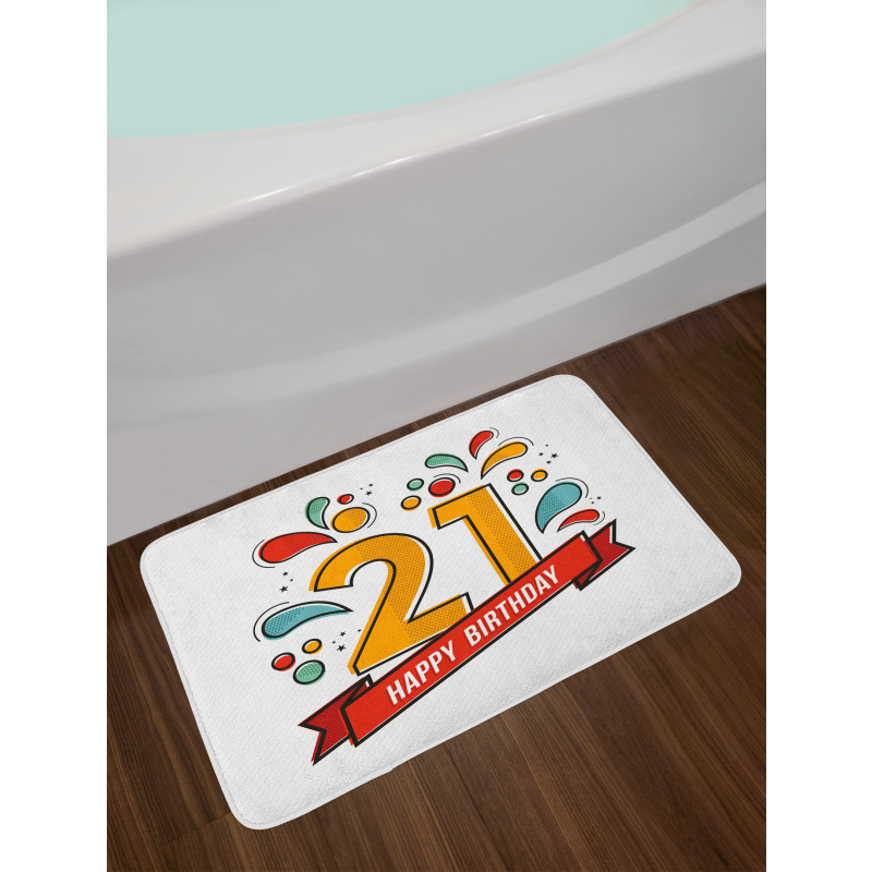 Digital 21 Birthday Bath Mat