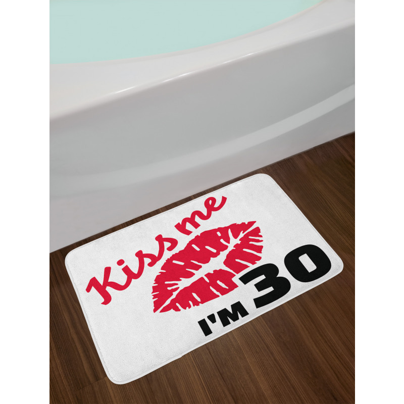 30th Birthday Kiss Bath Mat